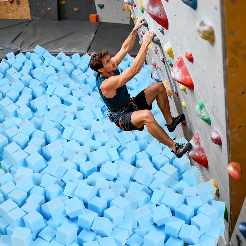 TRENDBOX Foam Cube, 100 PCS of 3.15 x 3.15 x 3.15 Inch Soft Blocks, Gymnastics, Rock Climbing, Trampoline and Other Sports Cushion Pads, Indoor Park Foam Pit Filler - Light Blue ... - Image 4